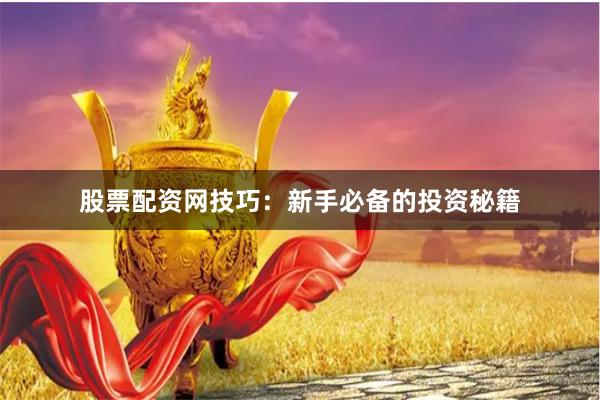 股票配资网技巧：新手必备的投资秘籍